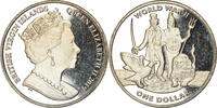 BRITISH VIRGIN ISLANDS Dollar Münze, Franklin Mint, 2ème guerre -