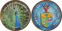 Somaliland Shilling Münze, Oiseaux - Paon, UNZ, Nickel plated steel -