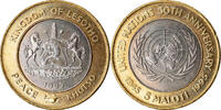 Lesotho 5 Maloti Münze, Moshoeshoe II, 50ème anniversaire de l'ONU -