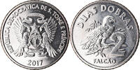 SAINT THOMAS & PRINCE ISLAND 2 Dobras Münze, UNZ, Nickel plated steel -