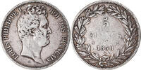 Frankreich 5 Francs Münze, Louis-Philippe, Paris, S, Silber, KM:735.1 -