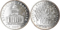 Frankreich 100 Francs Münze, Panthéon, Paris, STGL, Silber, KM:951.1 -