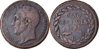 Monaco 5 Centimes, Cinq Münze, Honore V, Grosse tête, S -