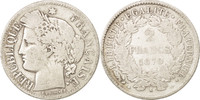 Frankreich 2 Francs Münze, Cérès, Paris, S+, Silber, KM:817.1 -