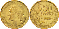 Frankreich 50 Francs Münze, Guiraud, Paris, SS+, Aluminum-Bronze -