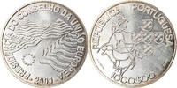 Portugal 1000 Escudos Münze, UNZ, Silber, KM:724 -