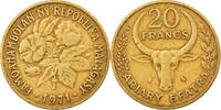 Madagascar 20 Francs, 4 Ariary Münze, Paris, SS, Aluminum-Bronze, KM:12 -