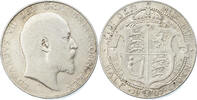 Großbritannien 1/2 Crown Münze, Edward VII, S+, Silber, KM:802 -