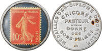 Frankreich 10 Centimes Münze, Chicorée Pasteur, Timbre-Monnaie, SS+ -