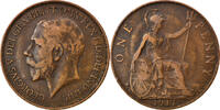 Großbritannien Penny Münze, George V, SS, Bronze, KM:810 -