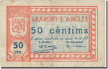 Spanien 50 Centimes Geldschein, ANGLES, Blason, 1937, S -