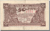 Spanien 50 Centimes Geldschein, LLOBREGA, corne d'abondance, 1937, SS -