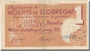 Spanien 1 Peseta Geldschein, pont, 1937, SS -