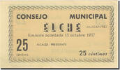 Spanien 25 Centimos Geldschein, Blason, 1937, UNZ -