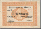 Spanien 1 Peseta Geldschein, valeur faciale, 1937, SS -