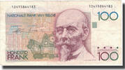 Belgien 100 Francs Geldschein, KM:142a, SS -