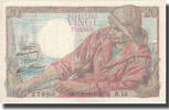 Frankreich 20 Francs Pêcheur, 1942-02-12, VZ, Fayette:13.1, KM:100a -