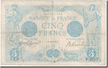 Frankreich 5 Francs Bleu, 1916-01-14, S, Fayette:2.35, KM:70 -