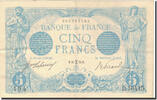 Frankreich 5 Francs Bleu, 1916-02-18, VZ, Fayette:2.36, KM:70 -