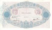 Frankreich 500 Francs Bleu et Rose, J.3447351, UNZ-, Fayette:31.35 -