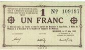 Frankreich 1 Franc Mulhouse, UNZ -
