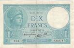 Frankreich 10 Francs Minerve, 706 P.82574, SS+, Fayette:7.25, KM:84 -