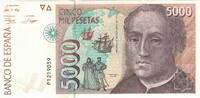 Spanien 5000 Pesetas Geldschein, 1992-10-12, KM:165, UNZ- -