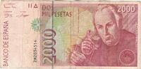 Spanien 2000 Pesetas Geldschein, KM:164, S -