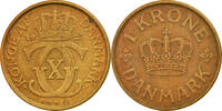 Dänemark Krone Münze, Christian X, Copenhagen, SS, Aluminum-Bronze -