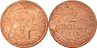 Frankreich 2 Centimes Münze, Dupuis, Paris, VZ, Bronze, KM:841 -