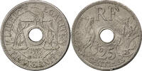 Frankreich 25 Centimes Münze, VZ, Nickel, Gadoury:368b -