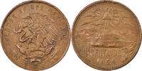 Mexiko 20 Centavos Münze, Mexico City, SS, Bronze, KM:440 -