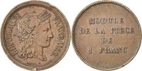 Frankreich 1 Franc Münze, SS, Bronze, Gadoury:456a -