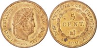 Frankreich 5 Centimes Münze, Paris, VZ+, Kupfer, Gadoury:144 -