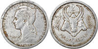 Madagascar 2 Francs Münze, Paris, SS, Aluminium, KM:4 -