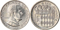 Monaco 1/2 Franc Münze, Rainier III, UNZ, Nickel, KM:145, Gadoury:MC -