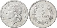 Frankreich 5 Francs Münze, Lavrillier, UNZ, Aluminium, KM:888b.1 -