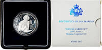San Marino 10 Euro Giosuè Carducci, Rome, Proof, STGL, Silber, KM:475 -