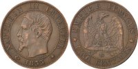 Frankreich 5 Centimes Münze, Napoleon III, Napoléon III, Strasbourg -
