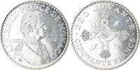 Monaco 50 Francs Münze, Rainier III, STGL, Silber, KM:152.1, Gadoury:MC -