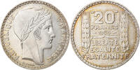 Frankreich 20 Francs Münze, Turin, Paris, VZ+, Silber, KM:879 -