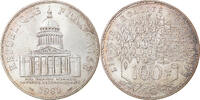 Frankreich 100 Francs Münze, Panthéon, Paris, VZ, Silber, KM:951.1 -