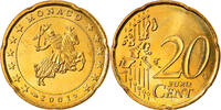 Monaco 20 Euro Cent Paris, UNZ, Messing, KM:171 -
