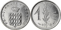 Monaco Centime Münze, Rainier III, UNZ, Stainless Steel, KM:155 -