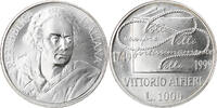 Italien 1000 Lire Münze, Rome, UNZ+, Silber, KM:221 -