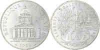 Frankreich 100 Francs Münze, Panthéon, Paris, VZ+, Silber, KM:951.1 -