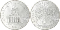 Frankreich 100 Francs Münze, Panthéon, Paris, UNZ, Silber, KM:951.1 -