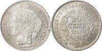 Frankreich 20 Centimes Münze, Cérès, Paris, VZ+, Silber, KM:758.1 -