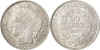 Frankreich 20 Centimes Münze, Cérès, Paris, VZ+, Silber, KM:758.1 -