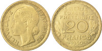 Frankreich 20 Francs Münze, VZ+, Cupro-Aluminium, KM:Pn112 -